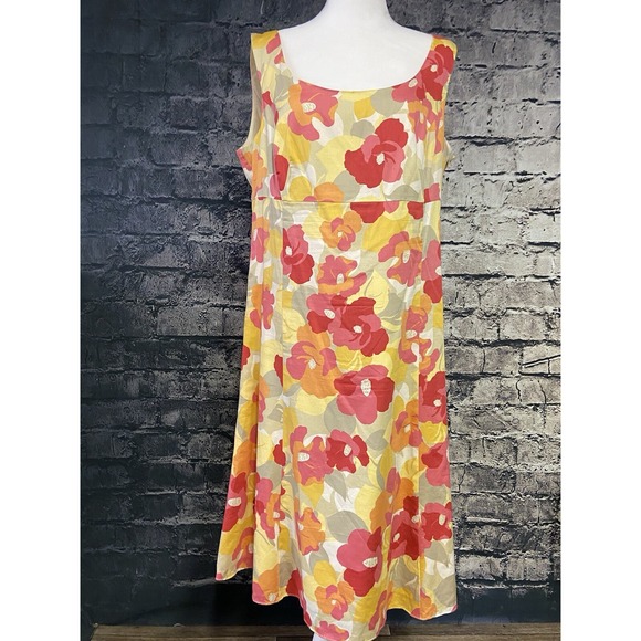 Villager Liz Claiborne Dress Womens XL Pink Flowers Romance‎ Casual Cocktail - Picture 1 of 14